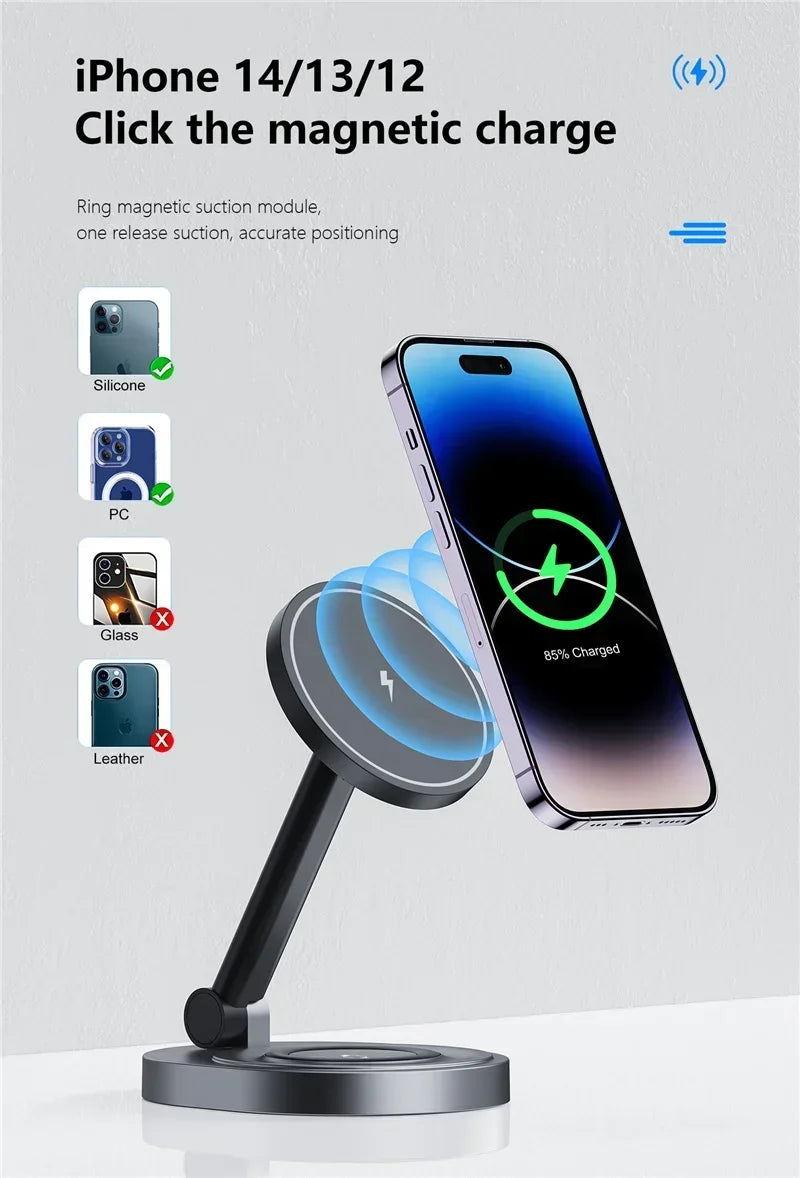 Phozetech| 2 in 1 Folable Magnetic Wireless Fast Charging
