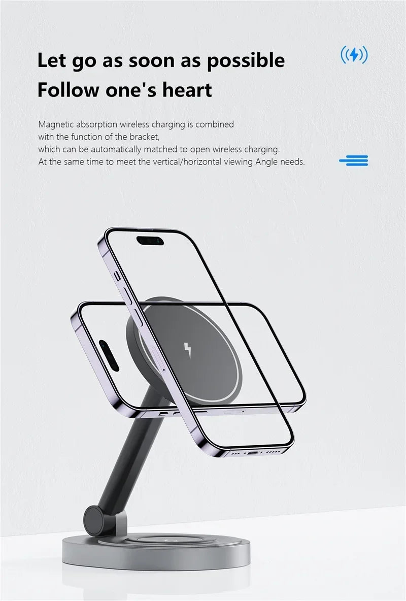 Phozetech| 2 in 1 Folable Magnetic Wireless Fast Charging