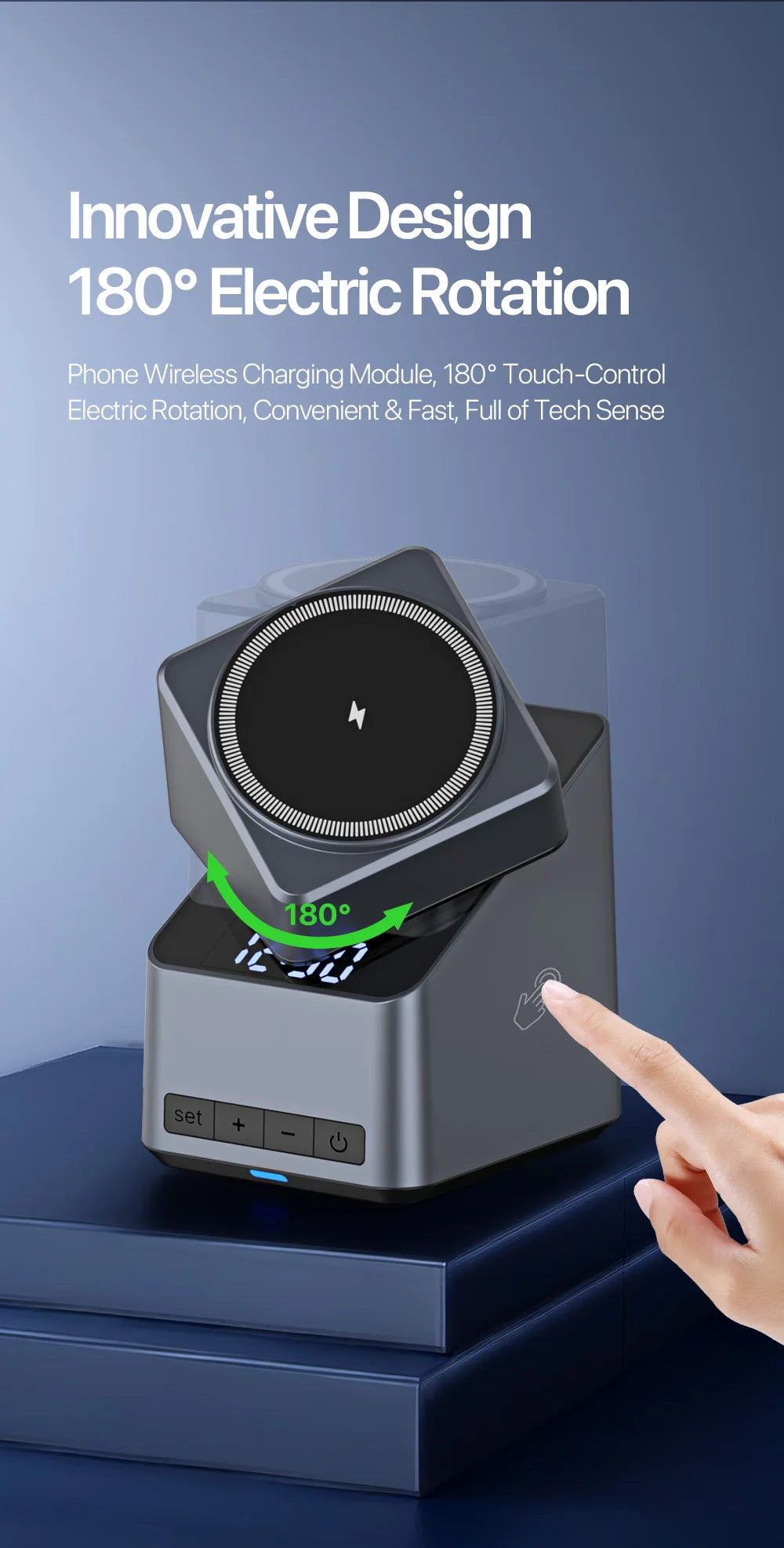 Magnetic 4 in 1 Auto Rotation Wireless Charger Fast Charging Up To 15W for Iphone 16 15 14 13 Pro Max, Iwatch, Airpods Pro