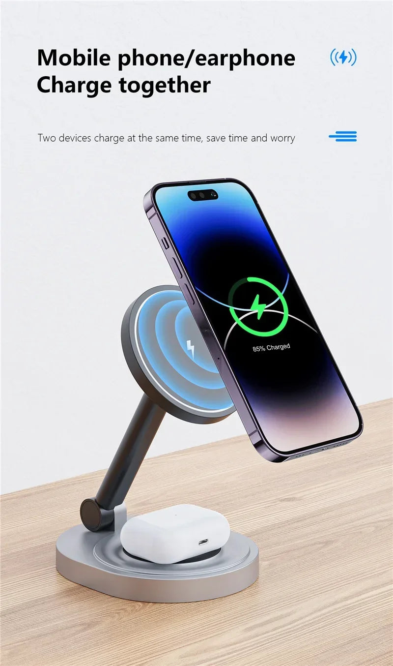 Phozetech| 2 in 1 Folable Magnetic Wireless Fast Charging