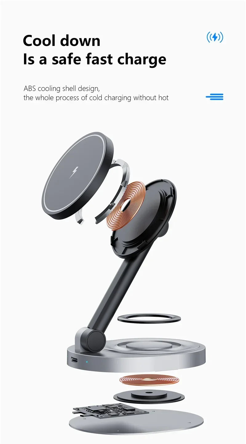 Phozetech| 2 in 1 Folable Magnetic Wireless Fast Charging